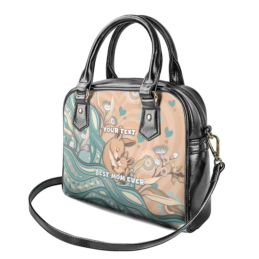 Personalised Australia Mother's Day Shoulder Handbag Kangaroo Mum And Joey Aboriginal Dot Art