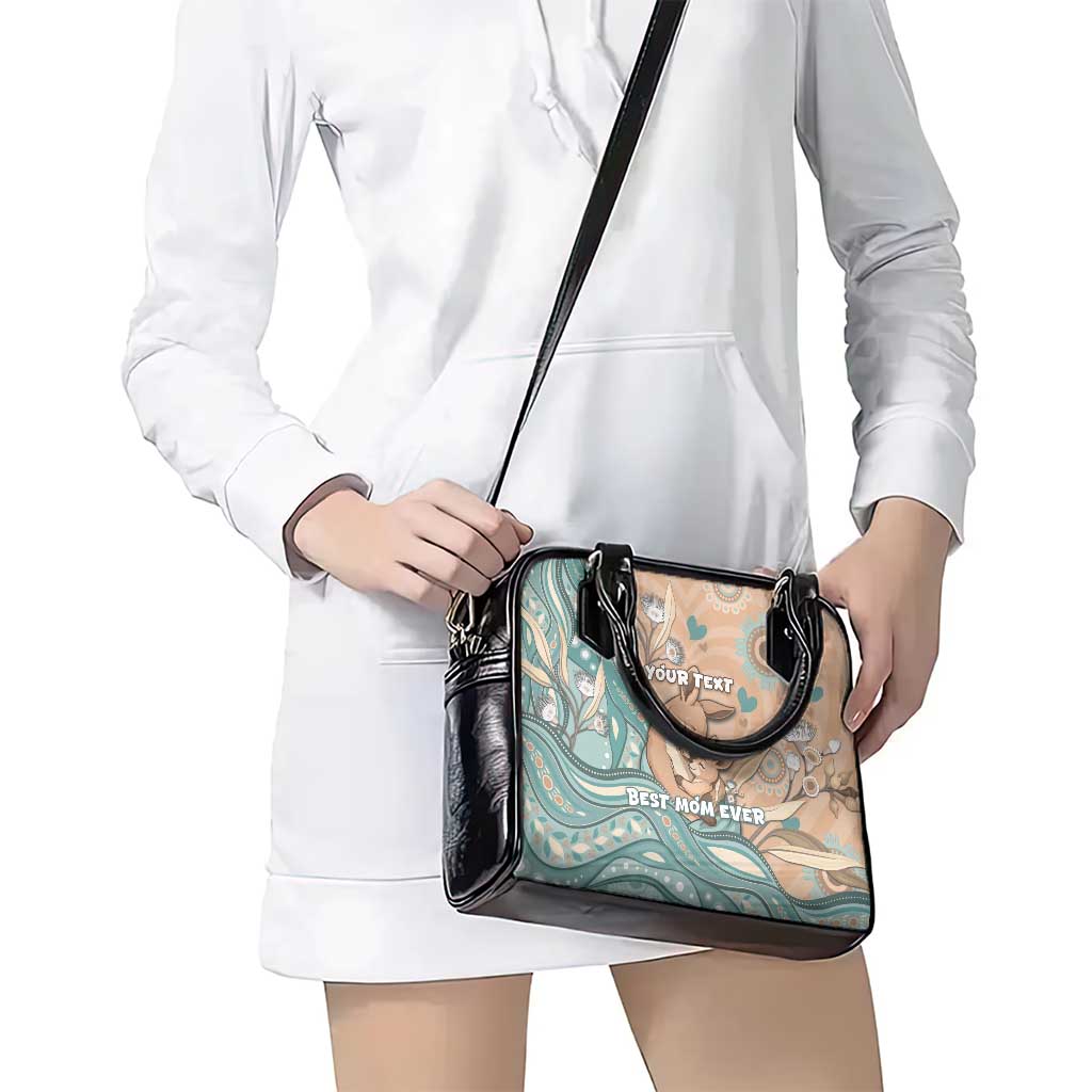 Personalised Australia Mother's Day Shoulder Handbag Kangaroo Mum And Joey Aboriginal Dot Art