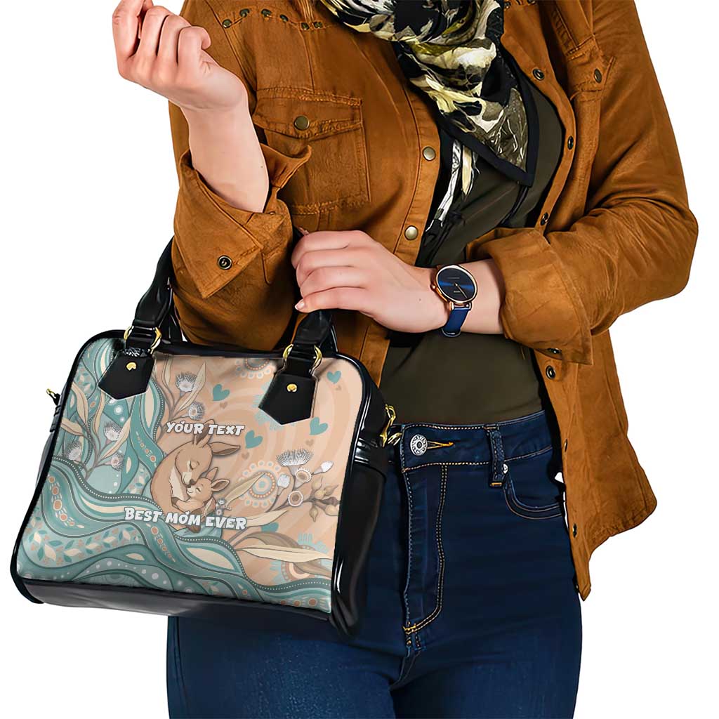 Personalised Australia Mother's Day Shoulder Handbag Kangaroo Mum And Joey Aboriginal Dot Art