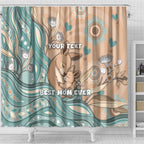 Personalised Australia Mother's Day Shower Curtain Kangaroo Mum And Joey Aboriginal Dot Art