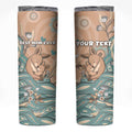 Personalised Australia Mother's Day Skinny Tumbler Kangaroo Mum And Joey Aboriginal Dot Art