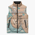 Personalised Australia Mother's Day Sleeveless Puffer Jacket Kangaroo Mum And Joey Aboriginal Dot Art