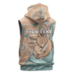 Personalised Australia Mother's Day Sleeveless Zip Hoodie Kangaroo Mum And Joey Aboriginal Dot Art