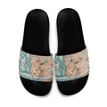 Personalised Australia Mother's Day Slide Sandals Kangaroo Mum And Joey Aboriginal Dot Art