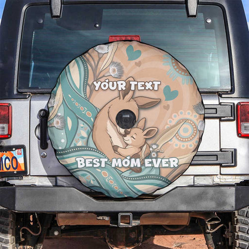 Personalised Australia Mother's Day Spare Tire Cover Kangaroo Mum And Joey Aboriginal Dot Art