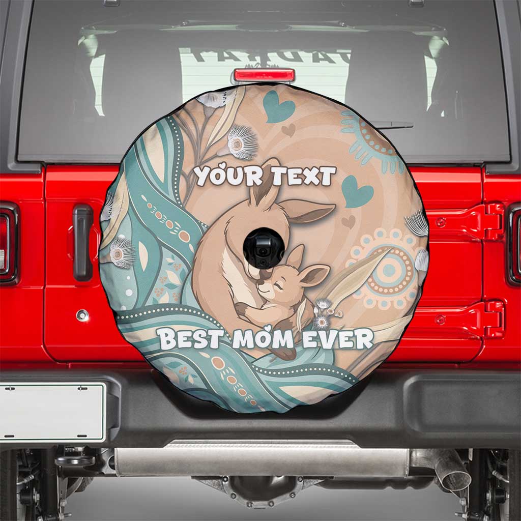 Personalised Australia Mother's Day Spare Tire Cover Kangaroo Mum And Joey Aboriginal Dot Art