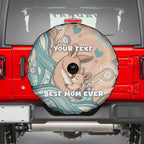 Personalised Australia Mother's Day Spare Tire Cover Kangaroo Mum And Joey Aboriginal Dot Art