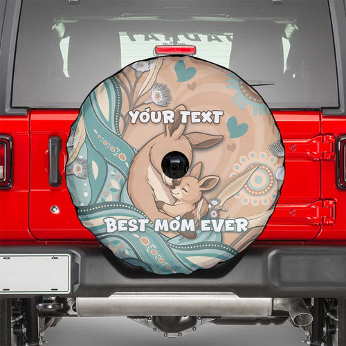 Personalised Australia Mother's Day Spare Tire Cover Kangaroo Mum And Joey Aboriginal Dot Art