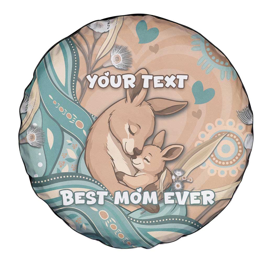 Personalised Australia Mother's Day Spare Tire Cover Kangaroo Mum And Joey Aboriginal Dot Art