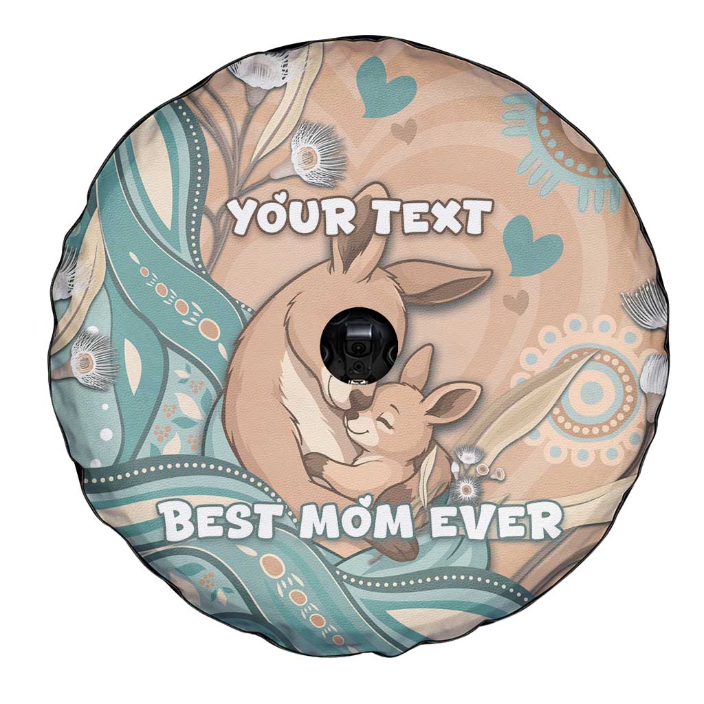 Personalised Australia Mother's Day Spare Tire Cover Kangaroo Mum And Joey Aboriginal Dot Art
