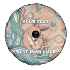 Personalised Australia Mother's Day Spare Tire Cover Kangaroo Mum And Joey Aboriginal Dot Art