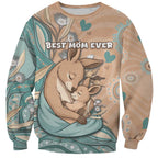 Personalised Australia Mother's Day Sweatshirt Kangaroo Mum And Joey Aboriginal Dot Art