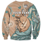 Personalised Australia Mother's Day Sweatshirt Kangaroo Mum And Joey Aboriginal Dot Art