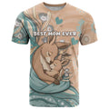 Personalised Australia Mother's Day T Shirt Kangaroo Mum And Joey Aboriginal Dot Art