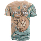 Personalised Australia Mother's Day T Shirt Kangaroo Mum And Joey Aboriginal Dot Art