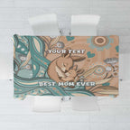 Personalised Australia Mother's Day Tablecloth Kangaroo Mum And Joey Aboriginal Dot Art
