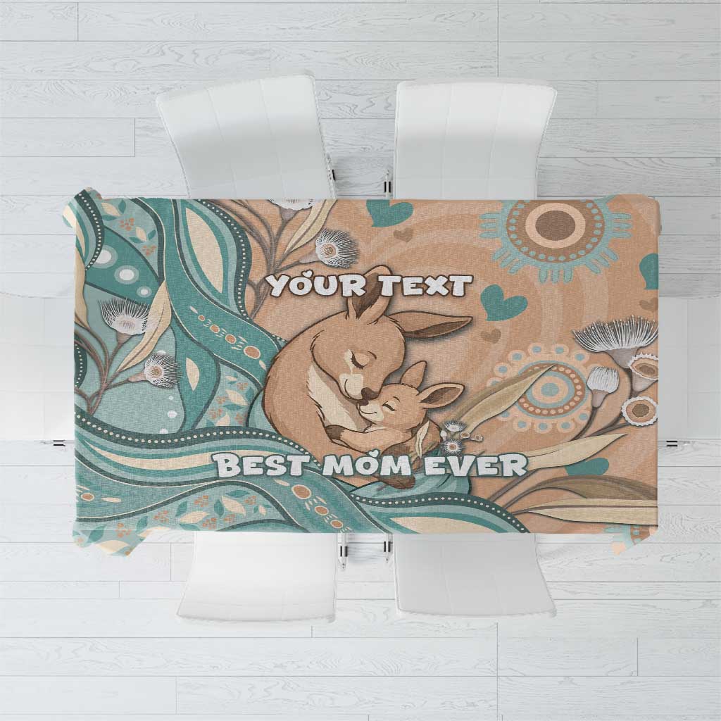 Personalised Australia Mother's Day Tablecloth Kangaroo Mum And Joey Aboriginal Dot Art