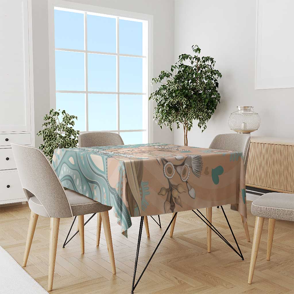 Personalised Australia Mother's Day Tablecloth Kangaroo Mum And Joey Aboriginal Dot Art