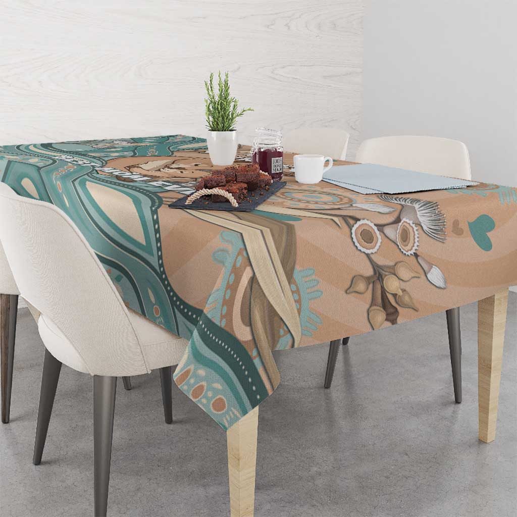 Personalised Australia Mother's Day Tablecloth Kangaroo Mum And Joey Aboriginal Dot Art