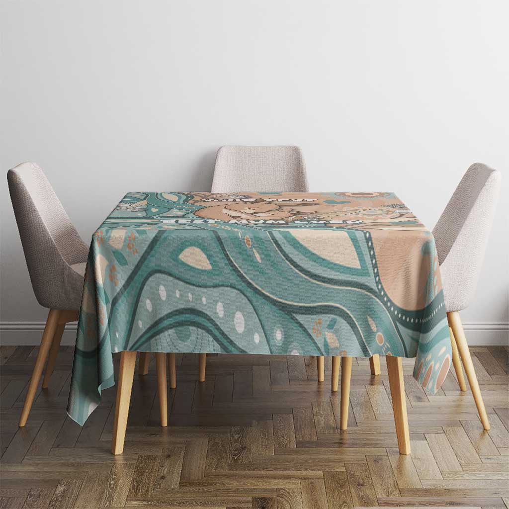 Personalised Australia Mother's Day Tablecloth Kangaroo Mum And Joey Aboriginal Dot Art