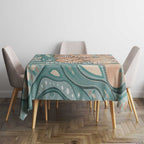 Personalised Australia Mother's Day Tablecloth Kangaroo Mum And Joey Aboriginal Dot Art