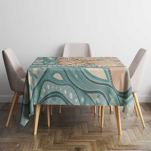Personalised Australia Mother's Day Tablecloth Kangaroo Mum And Joey Aboriginal Dot Art