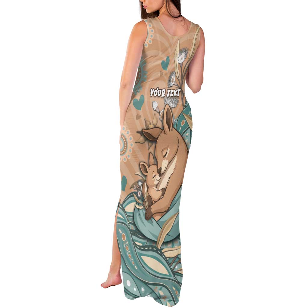 Personalised Australia Mother's Day Tank Maxi Dress Kangaroo Mum And Joey Aboriginal Dot Art