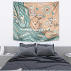 Personalised Australia Mother's Day Tapestry Kangaroo Mum And Joey Aboriginal Dot Art