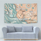 Personalised Australia Mother's Day Tapestry Kangaroo Mum And Joey Aboriginal Dot Art