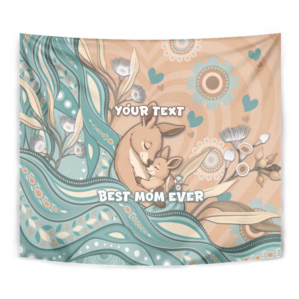 Personalised Australia Mother's Day Tapestry Kangaroo Mum And Joey Aboriginal Dot Art