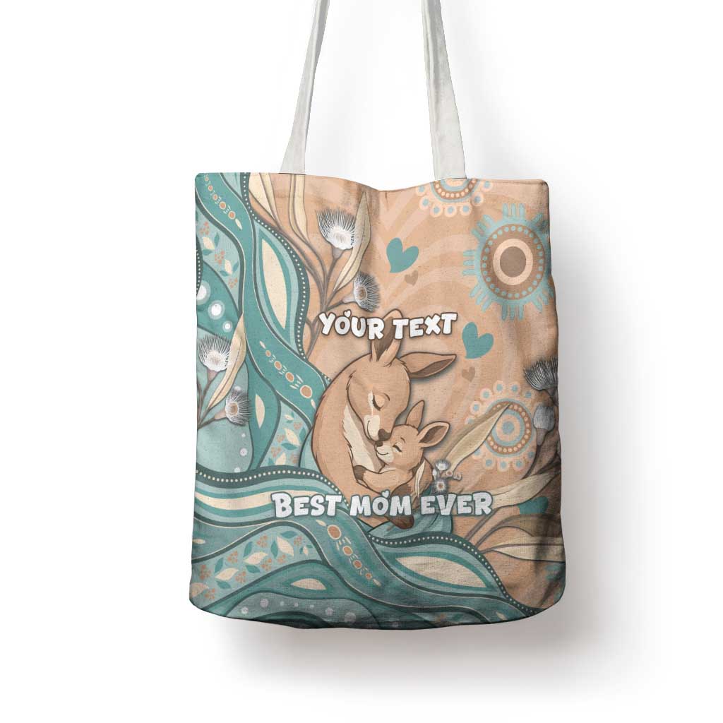 Personalised Australia Mother's Day Tote Bag Kangaroo Mum And Joey Aboriginal Dot Art
