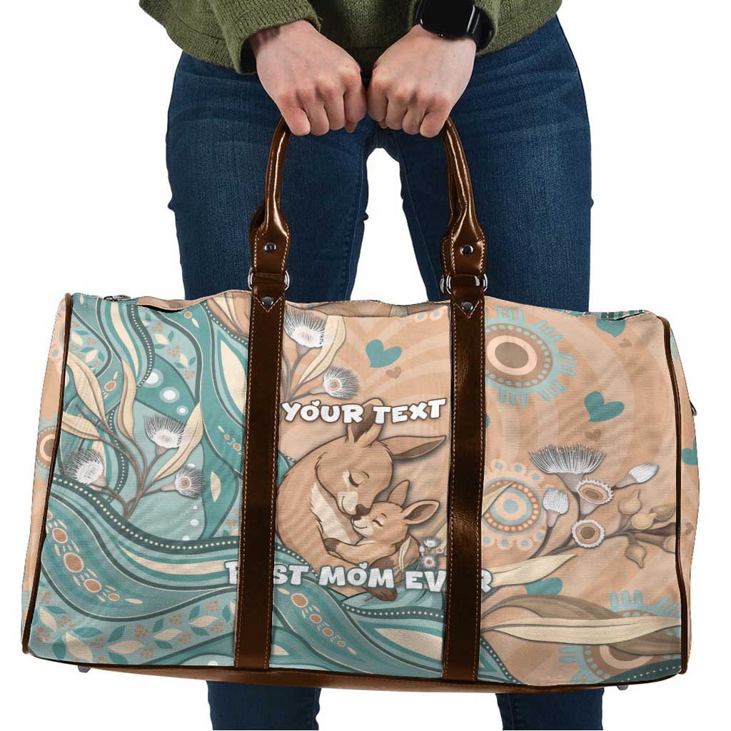 Personalised Australia Mother's Day Travel Bag Kangaroo Mum And Joey Aboriginal Dot Art