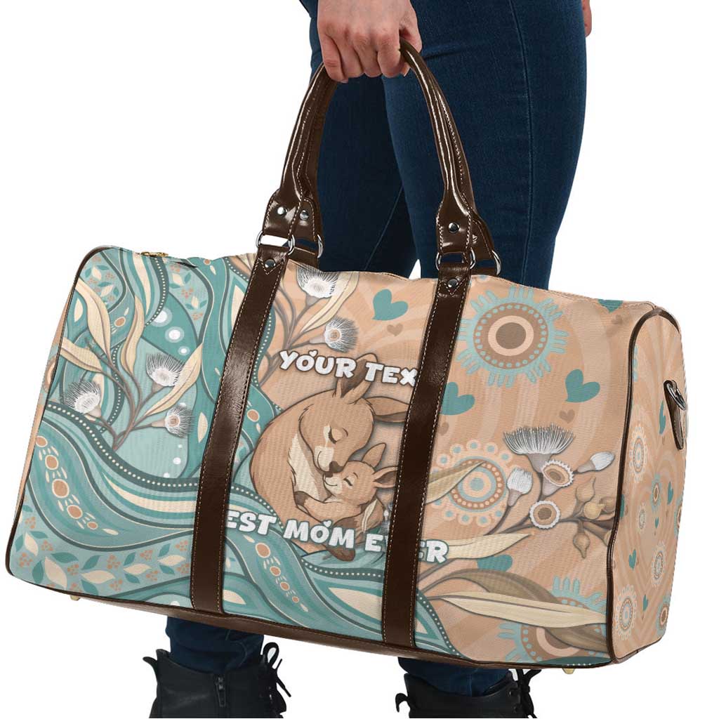 Personalised Australia Mother's Day Travel Bag Kangaroo Mum And Joey Aboriginal Dot Art