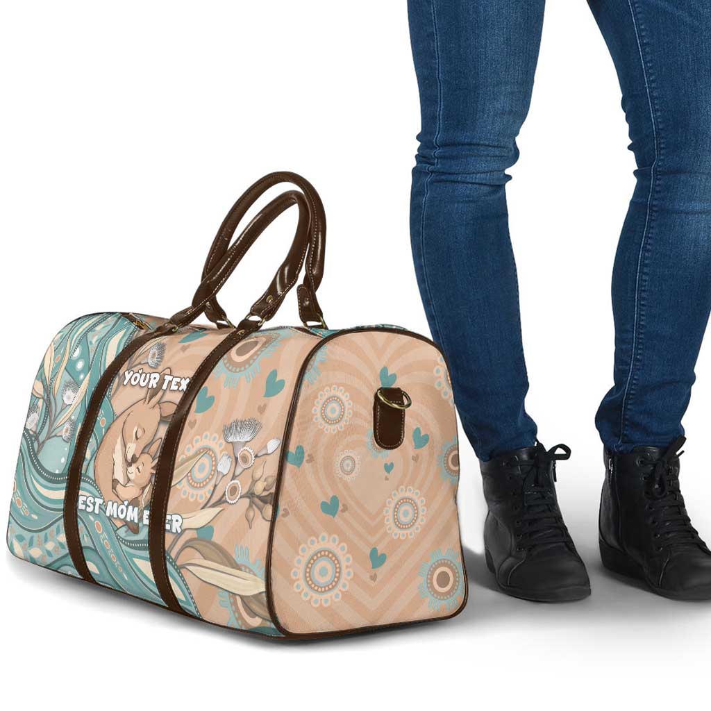 Personalised Australia Mother's Day Travel Bag Kangaroo Mum And Joey Aboriginal Dot Art