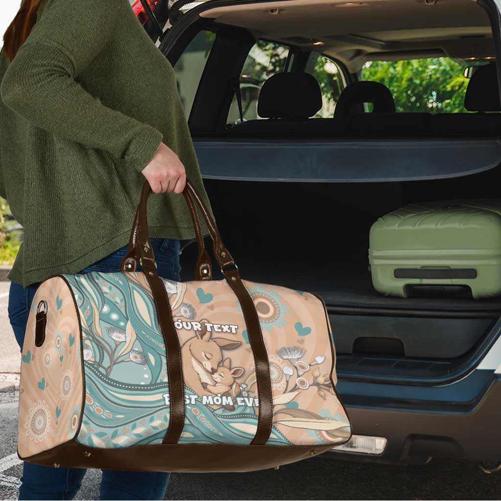 Personalised Australia Mother's Day Travel Bag Kangaroo Mum And Joey Aboriginal Dot Art