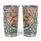 Personalised Australia Mother's Day Tumbler Cup Kangaroo Mum And Joey Aboriginal Dot Art