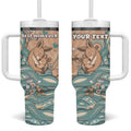 Personalised Australia Mother's Day Tumbler With Handle Kangaroo Mum And Joey Aboriginal Dot Art