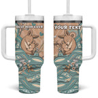 Personalised Australia Mother's Day Tumbler With Handle Kangaroo Mum And Joey Aboriginal Dot Art