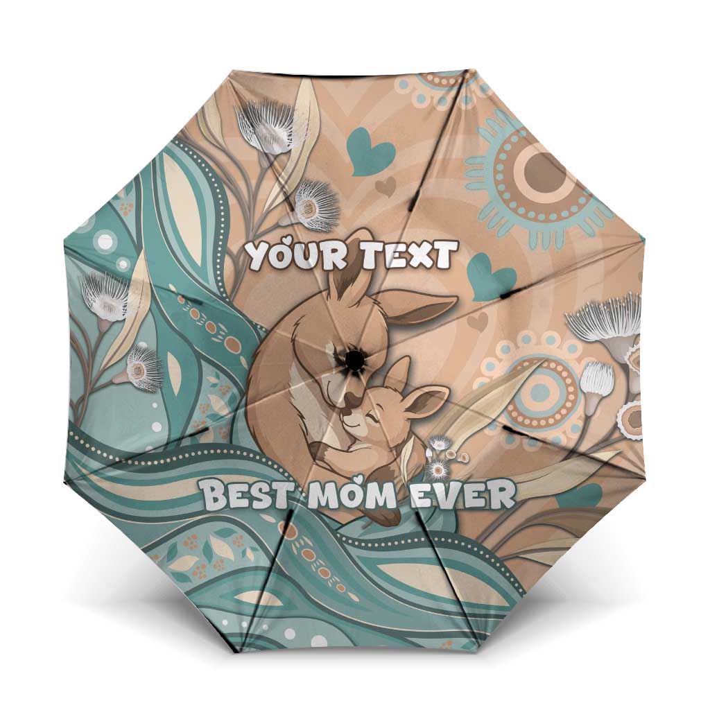 Personalised Australia Mother's Day Umbrella Kangaroo Mum And Joey Aboriginal Dot Art