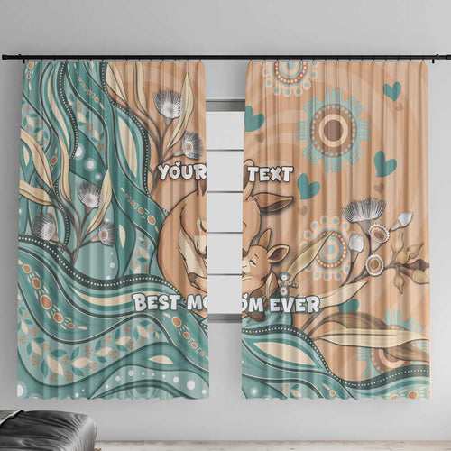 Personalised Australia Mother's Day Window Curtain Kangaroo Mum And Joey Aboriginal Dot Art