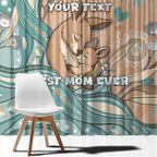 Personalised Australia Mother's Day Window Curtain Kangaroo Mum And Joey Aboriginal Dot Art