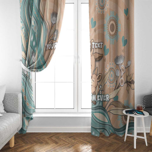 Personalised Australia Mother's Day Window Curtain Kangaroo Mum And Joey Aboriginal Dot Art