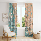 Personalised Australia Mother's Day Window Curtain Kangaroo Mum And Joey Aboriginal Dot Art