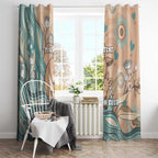 Personalised Australia Mother's Day Window Curtain Kangaroo Mum And Joey Aboriginal Dot Art