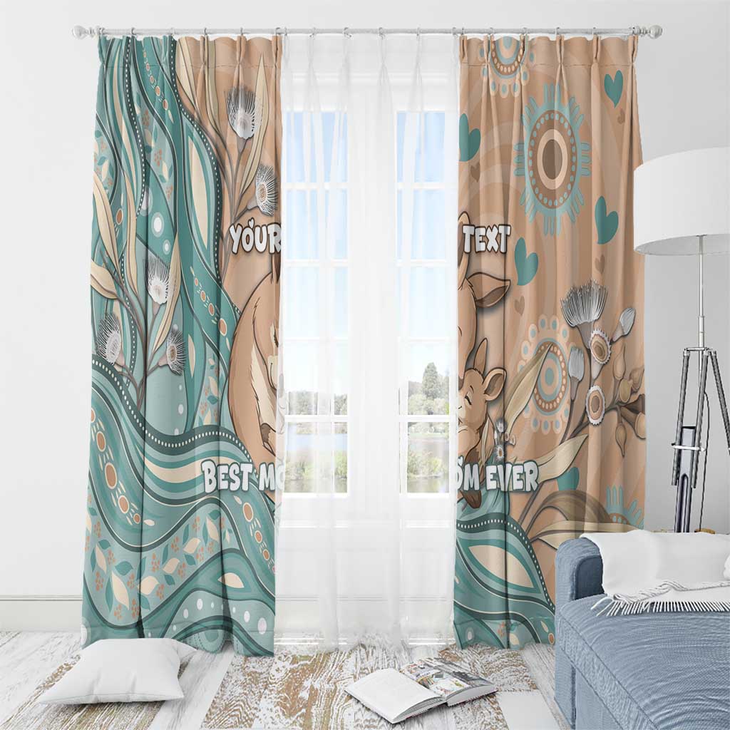Personalised Australia Mother's Day Window Curtain Kangaroo Mum And Joey Aboriginal Dot Art