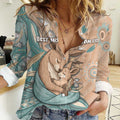 Personalised Australia Mother's Day Women Casual Shirt Kangaroo Mum And Joey Aboriginal Dot Art