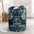Ngati Porou Aotearoa Meri Kirihimete Laundry Basket Maori Kiwi Bird Silver Fern Koru Pattern