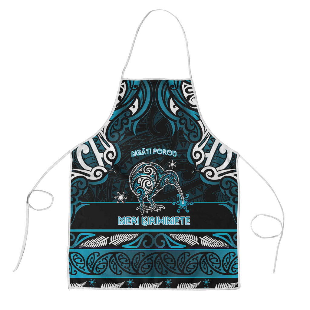 Ngati Porou Aotearoa Meri Kirihimete Apron Maori Kiwi Bird Silver Fern Koru Pattern