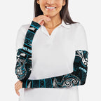 Personalised Ngati Porou Aotearoa Meri Kirihimete Arm Sleeves Maori Kiwi Bird Silver Fern Koru Pattern