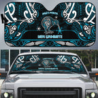 Ngati Porou Aotearoa Meri Kirihimete Auto Sun Shade Maori Kiwi Bird Silver Fern Koru Pattern